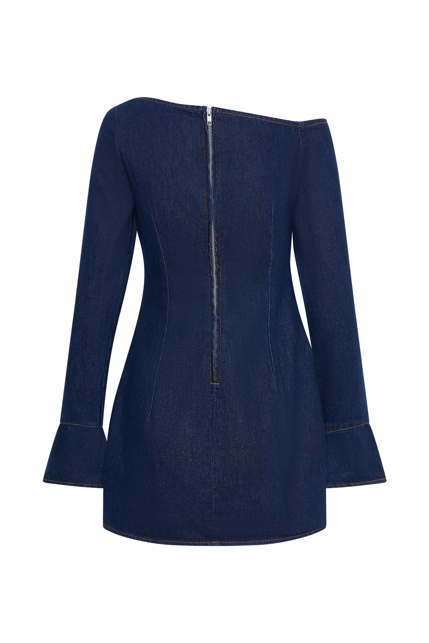 Cece Denim Mini Dress With Ties - Indigo Blue #9