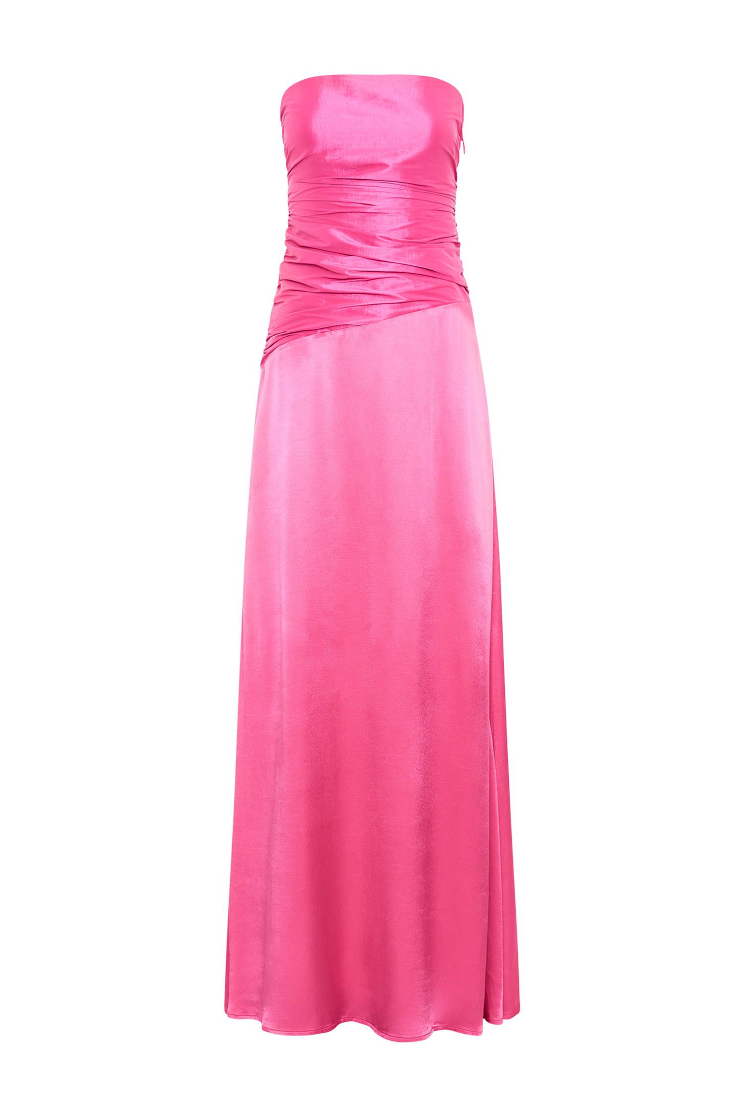Serena Strapless Taffeta Maxi Dress / Crimson Pink | Meshki | L Serena Strapless Taffeta Maxi Dress / Crimson Pink | Meshki | L