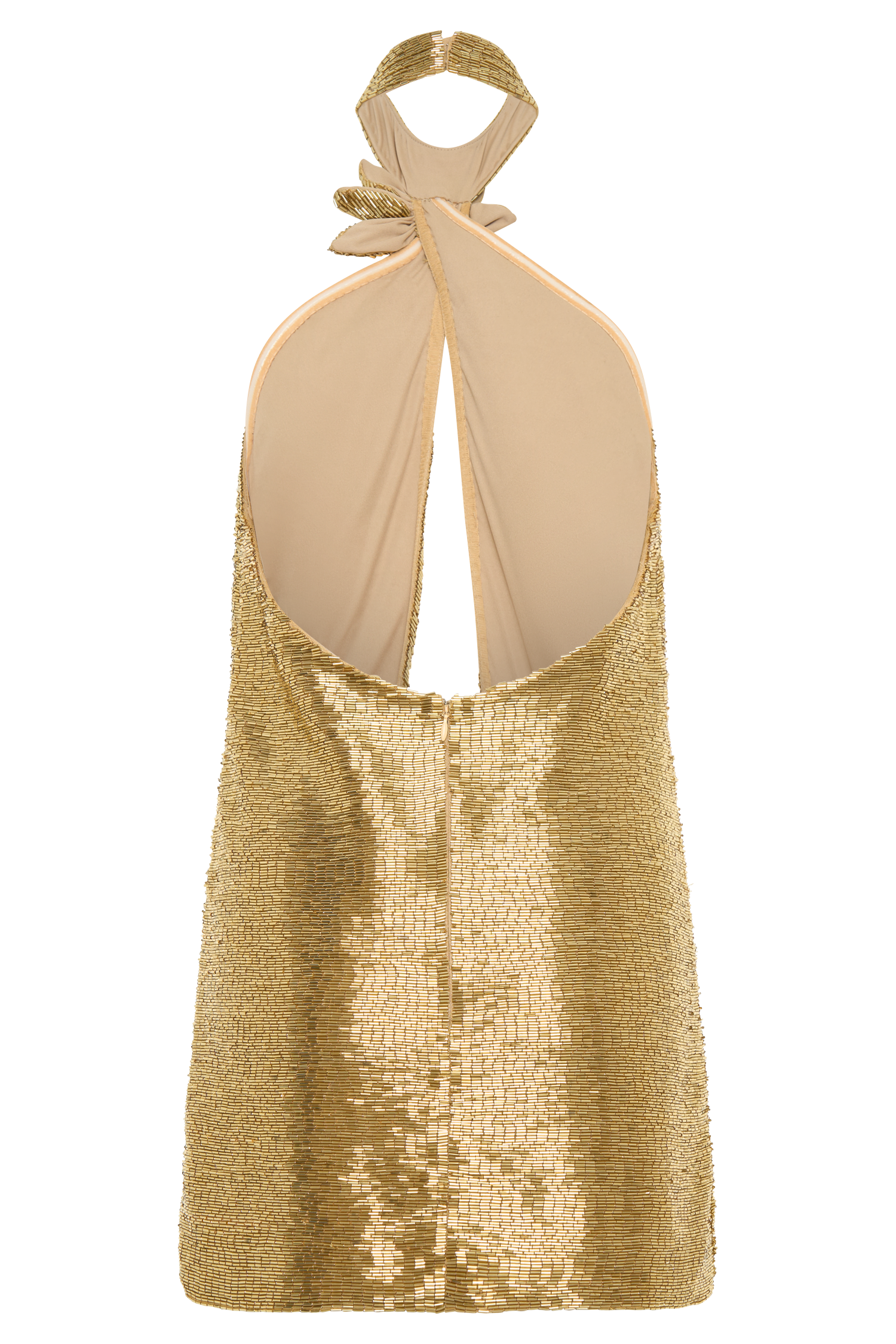 Nylah Beaded Halter Mini Dress - Gold | MESHKI US Nylah Beaded Halter Mini Dress - Gold | MESHKI US