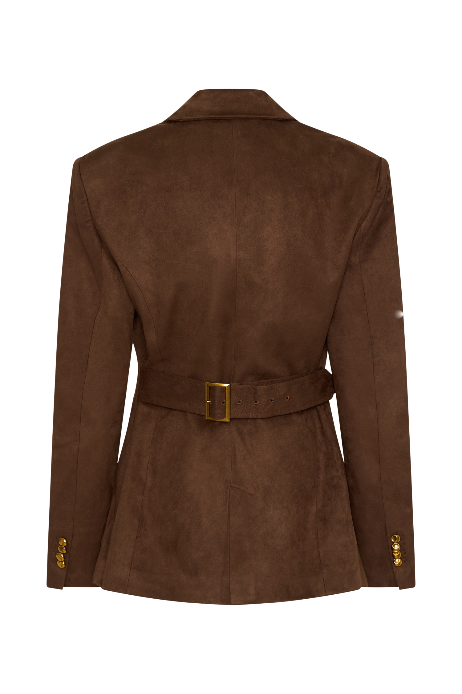 Sally Faux Suede Cinched Blazer - Milk Chocolate #9