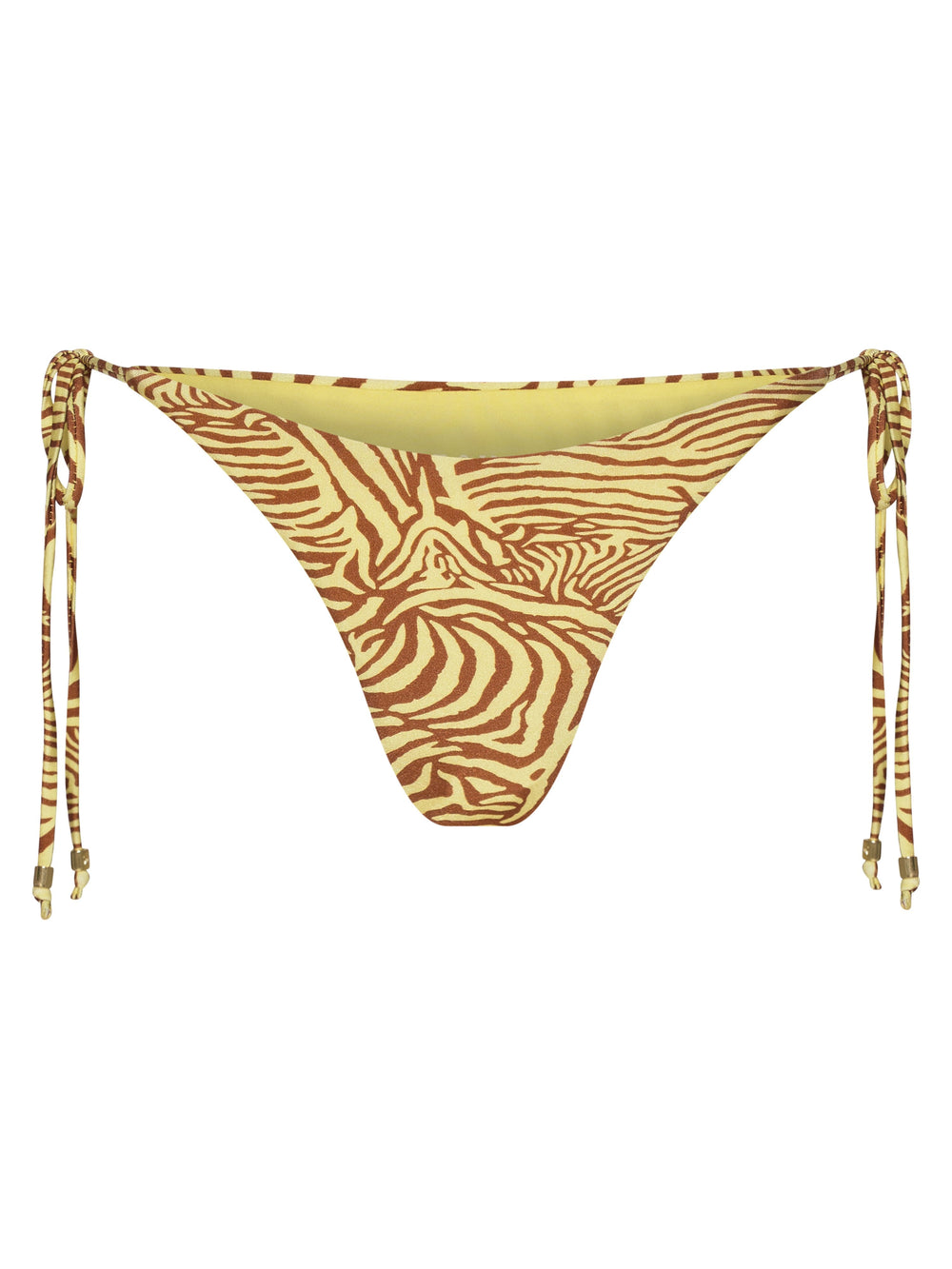 Peyton Tie Up Bikini Bottom - Yellow Zebra