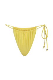 Andie Ruched String Side Bikini Brief - Canary Yellow