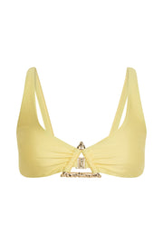 Riley Triangle Hardware Bikini Top - Canary Yellow