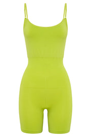 Stella Seamless Binding Playsuit - Lime Green