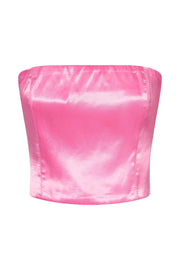 Monique Satin Tube Top - Bubblegum Pink