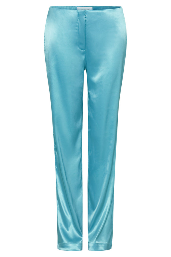 Sky Blue Satin Linen Jogger Pants Design by Wendell Rodricks at Pernia's  Pop Up Shop 2024