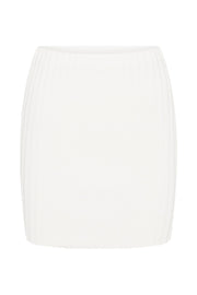 Shiloh Low Rise Knit Mini Skirt - Off White