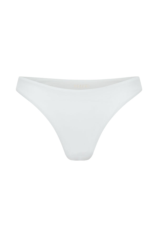 Rosie Recycled Nylon Cheeky Cut Bikini Bottoms - White