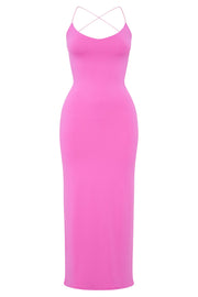 Sabine Backless Maxi Dress - Bubblegum Pink