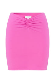 Kara Ruched Front Mini Skirt - Bubblegum Pink