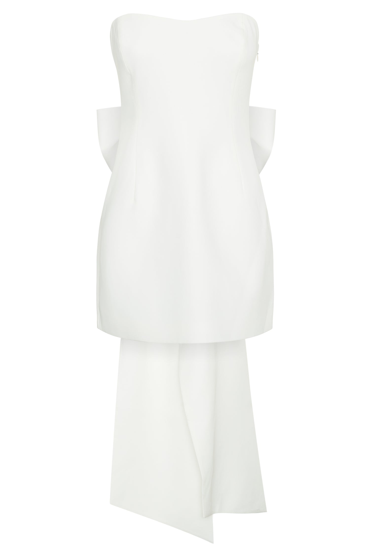 Meredith Strapless Bow Mini Dress - White | MESHKI US Meredith Strapless Bow Mini Dress - White | MESHKI US