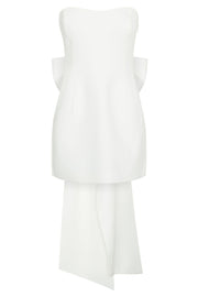 Meredith Strapless Bow Mini Dress - White