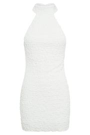 Yuki Textured Halter Mini Dress - White
