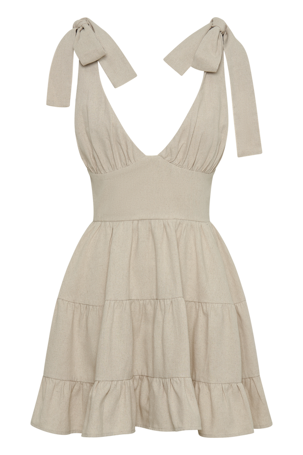 Aurelia Linen Mini Dress - Natural
