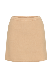 Kyra Waffle Mini Skirt - Apricot
