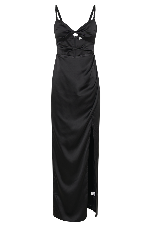 Cleo Satin Dress - Black