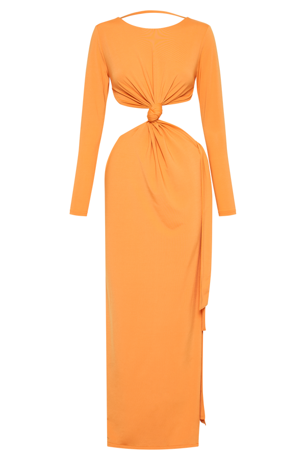 Kiandra Slinky Knot Maxi Dress - Orange