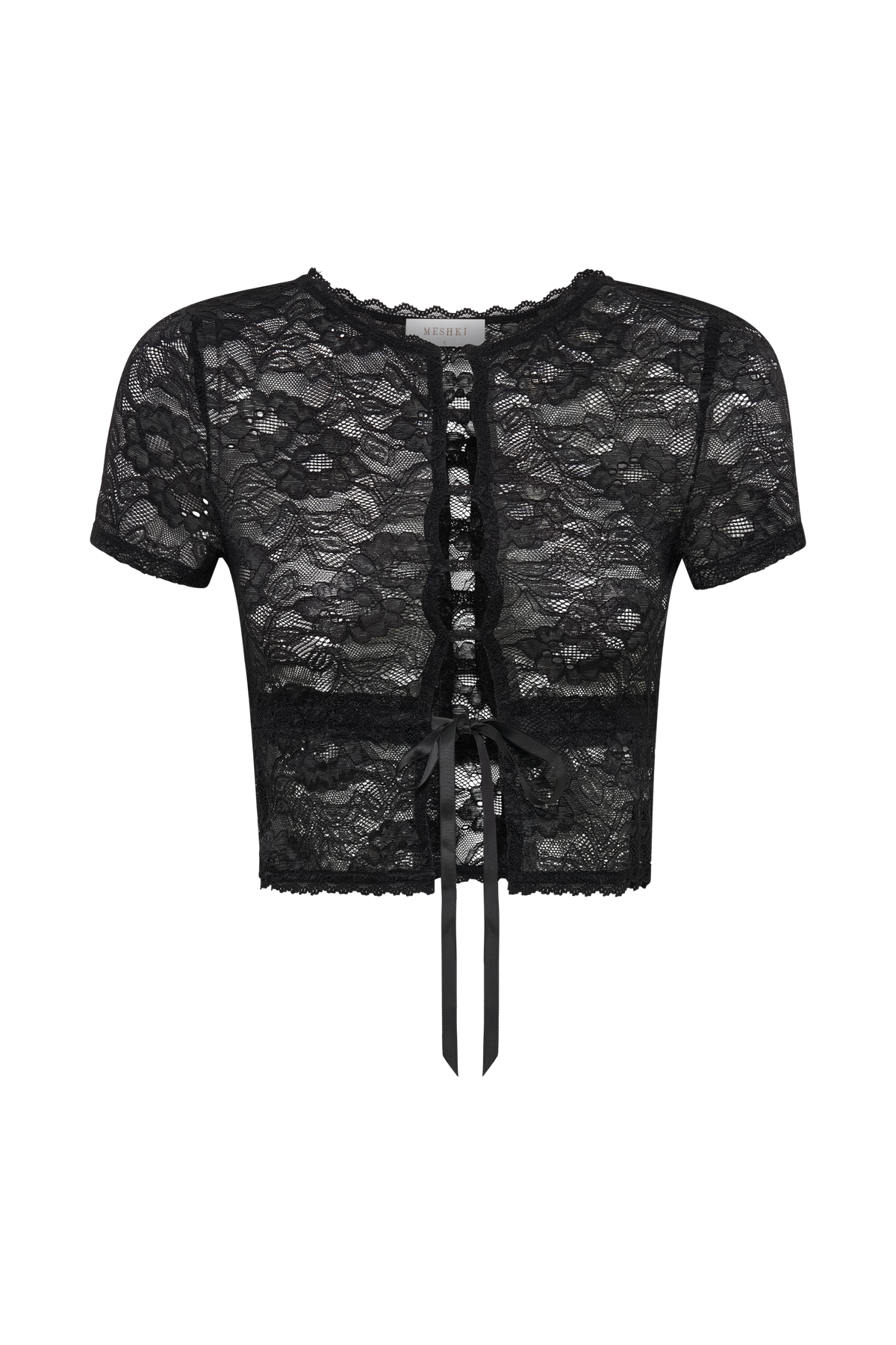 Farrah Stretch Lace Vintage Top - Black #8