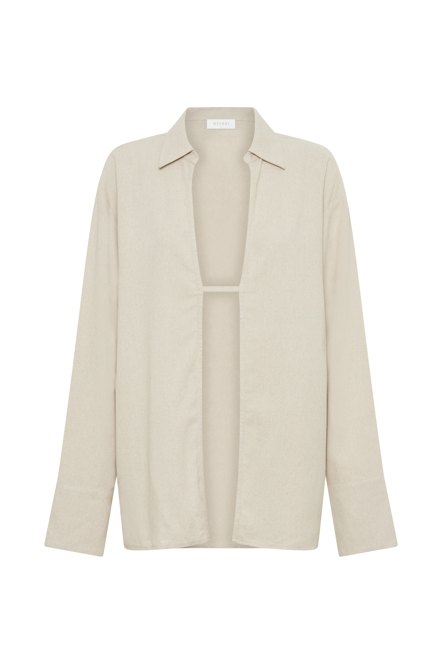 Tasha Oversized Linen Shirt - Natural | MESHKI US