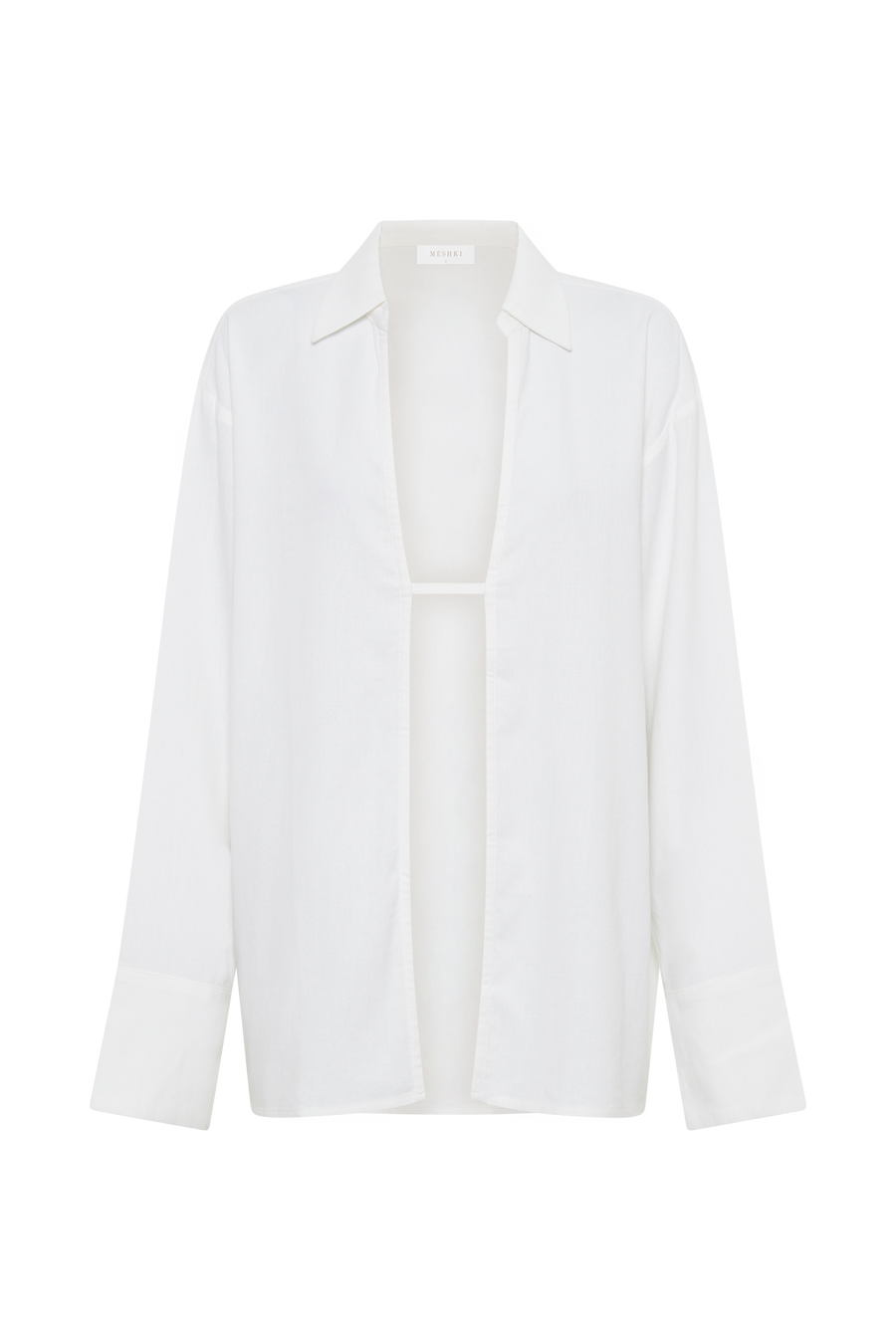 Tasha Oversized Linen Shirt - White - MESHKI U.S