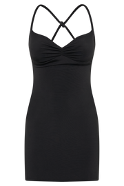 Amirah Slinky Backless Mini Dress - Black
