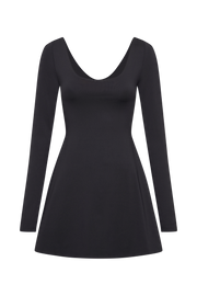 Renee Recycled Nylon Long Sleeve Mini Dress - Black