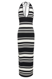 Brienne Stripe Maxi Dress - Black/White