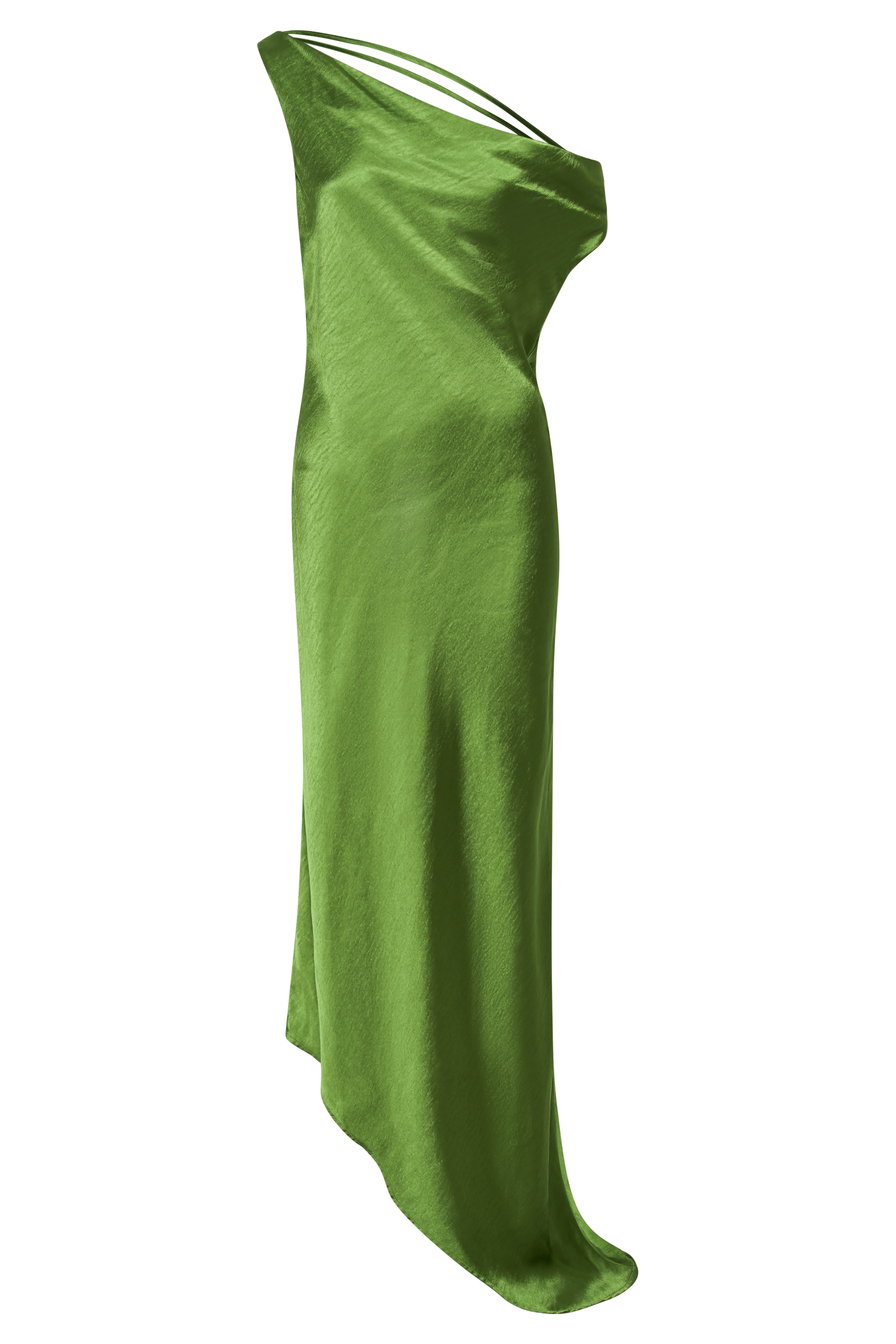 Yvette Slip Maxi Dress With Asymmetrical Hem - Emerald | MESHKI US Yvette Slip Maxi Dress With Asymmetrical Hem - Emerald | MESHKI US