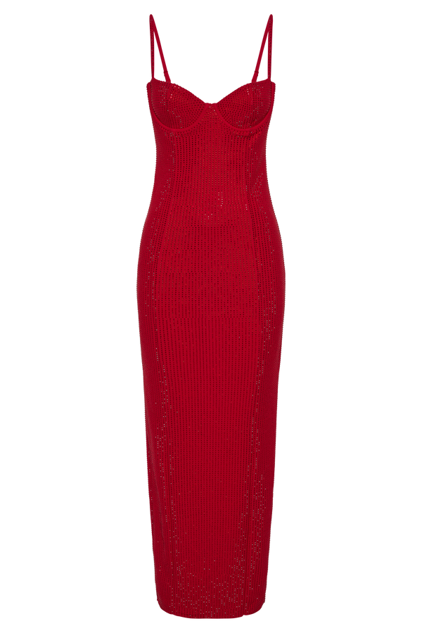 Rafaela Diamante Maxi Dress - Vermilion Red