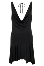 Floriana Ruffle Mini Dress - Black