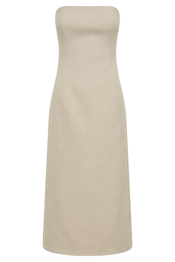 Sable Textured Midi Dress - Natural