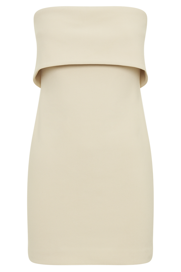Mariska Strapless Crepe Mini Dress - Cream