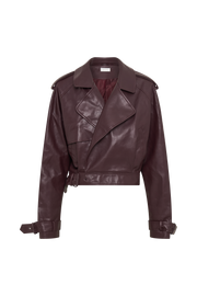 Taylor Oversized Faux Leather Jacket - Plum