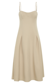Alaina A-Line Midi Dress - Natural