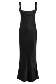 Ensley Satin Maxi Dress - Black