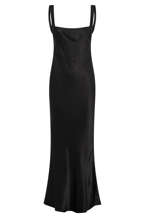 Ensley Satin Maxi Dress - Black