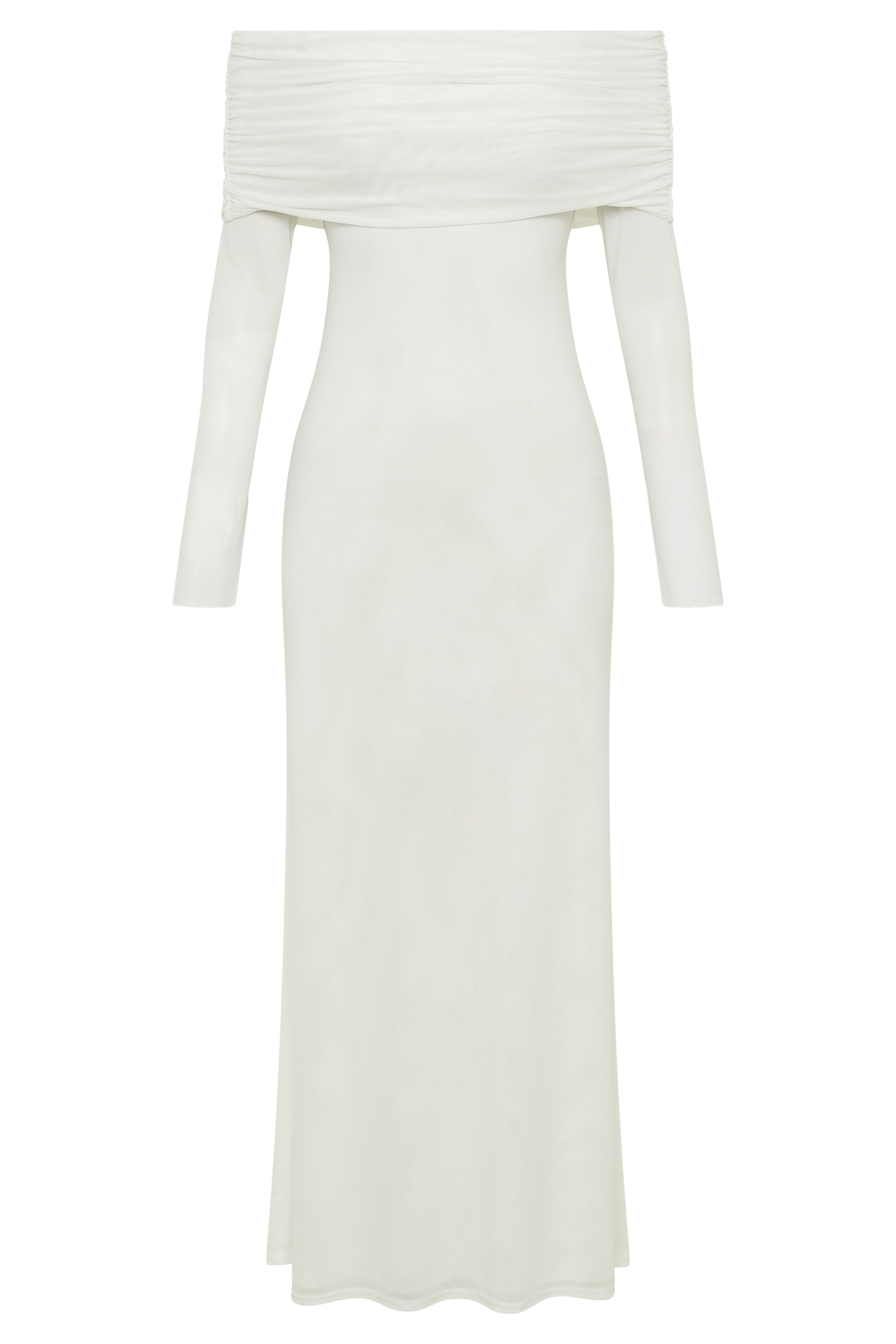 Josie Off Shoulder Mesh Maxi Dress - Ivory | MESHKI US Josie Off Shoulder Mesh Maxi Dress - Ivory | MESHKI US