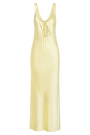 Aubrie Keyhole Satin Maxi Dress - Butter