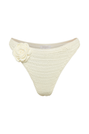 Valencia Rose Crochet Bikini Bottom - Ivory