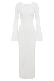 Mabel Long Sleeve Knit Maxi Dress - White