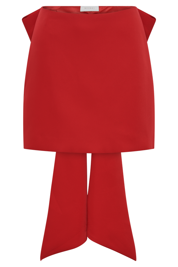 Jana Bow Mini Skirt - Red