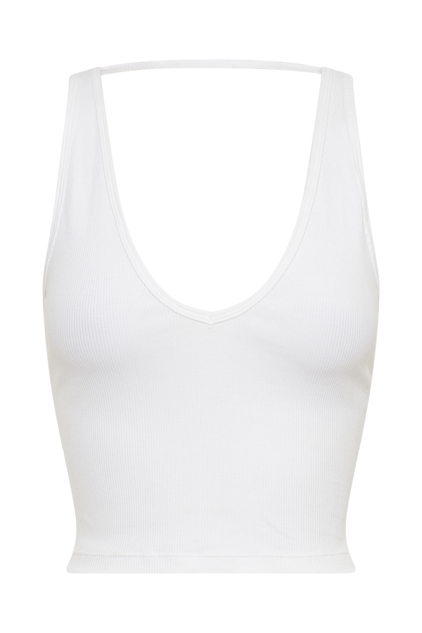 Rory Ribbed Yoga Top - White