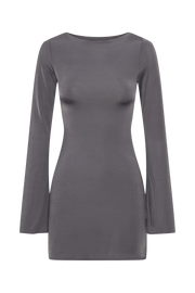 Tarna Slinky A-Line Mini Dress - Charcoal