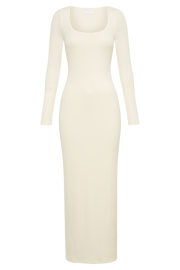 Vanessa Modal Long Sleeve Midi Dress - Bone