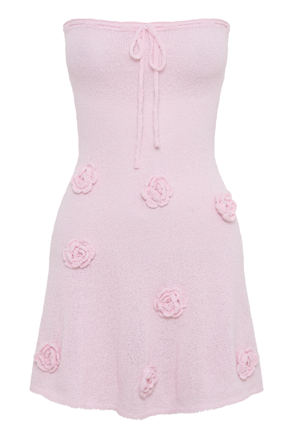 Connelly Strapless Knit Mini Dress - Fairy Floss Pink