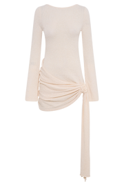 Liana Long Sleeve Knit Mini Dress - Nude
