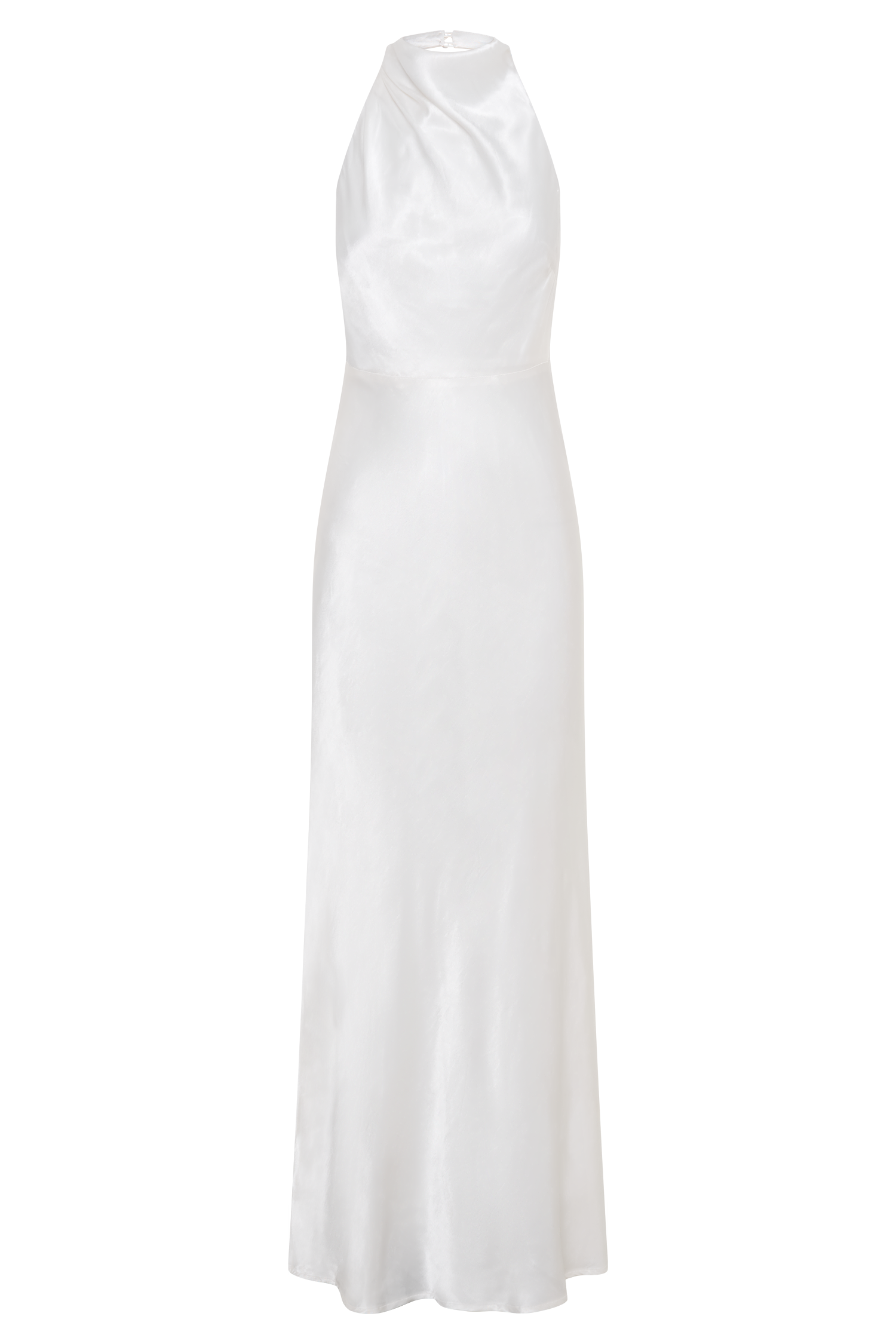 Esther Iridescent Satin Cowl Maxi Dress / Ivory | MESHKI