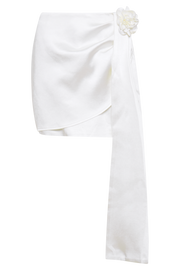 Margot Rose Mini Skirt - White