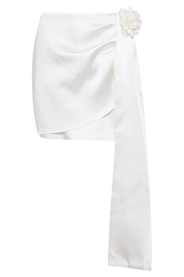 Margot Rose Mini Skirt - White