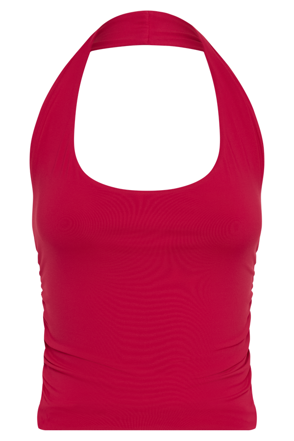 Marie Recycled Nylon Halter Top - Red